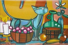 David Le Batard LEBO Signed Cat Print 