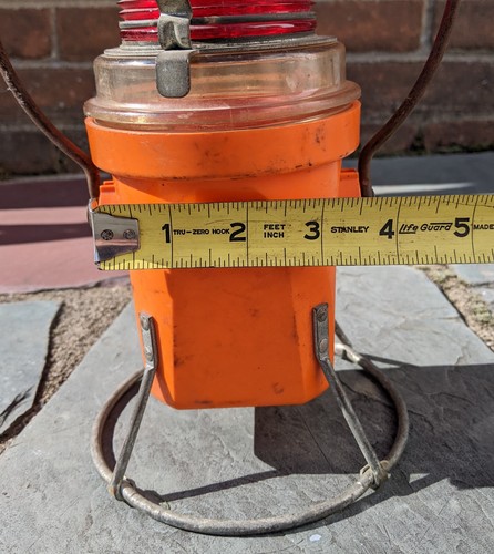 VTG Starlite 222 Railroad Lantern Orange Red Glass Top Train Headlight Decor - Picture 22 of 22