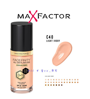 MAX FACTOR FACEFINITY ALL DAY MAKELLOS 3 IN 1 VEGANE FOUNDATION C40 LIGHT IVORY