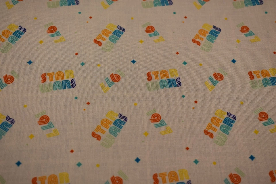 14 - 10"  fabric squares Star Wars 1977 100% cotton rainbow colors  layer cake - Image 2 of 2