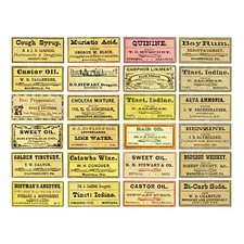 Apothecary Pharmacy Stickers on 1 Cuttable Sheet, Medicine Cabinet Labels, 962