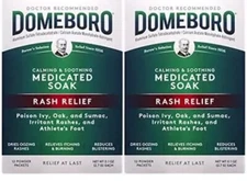 Domeboro Calming & Soothing Medicated Soak Rash Relief Powder 12 Count Pack of 2