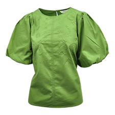 M&S Collection Pure Cotton Embroidered Puff Sleeve Blouse