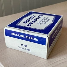 Duo-Fast Staples 1/2" No. 3116-C 13,360 count, 3116 3116C, upholstery New 