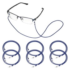 6 Pcs Eyeglasses Chains for Women, Eyeglasses Chain with Lanyard, Dark Blue