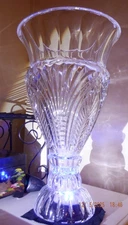 COLLECTABLE, LEAD CRYSTAL VASE, SHANNON STYLE 14 LB CLEAR VASE.