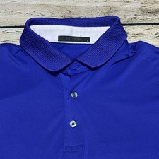 Greyson Polo Shirt Mens Large Blue Wolf Logo Golf Stretch Lightweight