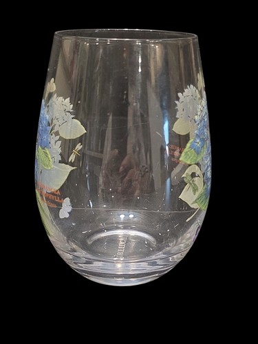 Portmeirion Botanic Garden Stemless Wine Glass 5" Set of 4 Flowers Butterflies - Picture 5 of 18