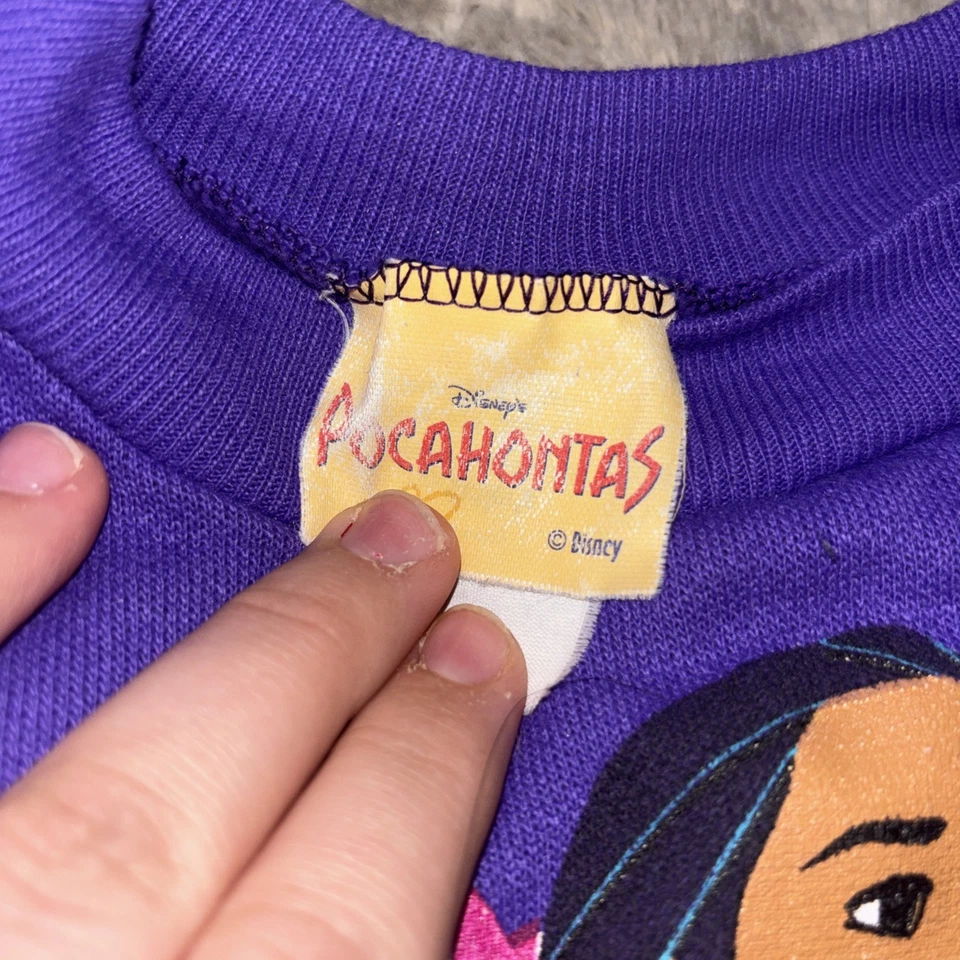 Vintage Pocahontas Sweatshirt Size 8 In Girls  - Image 3 of 4
