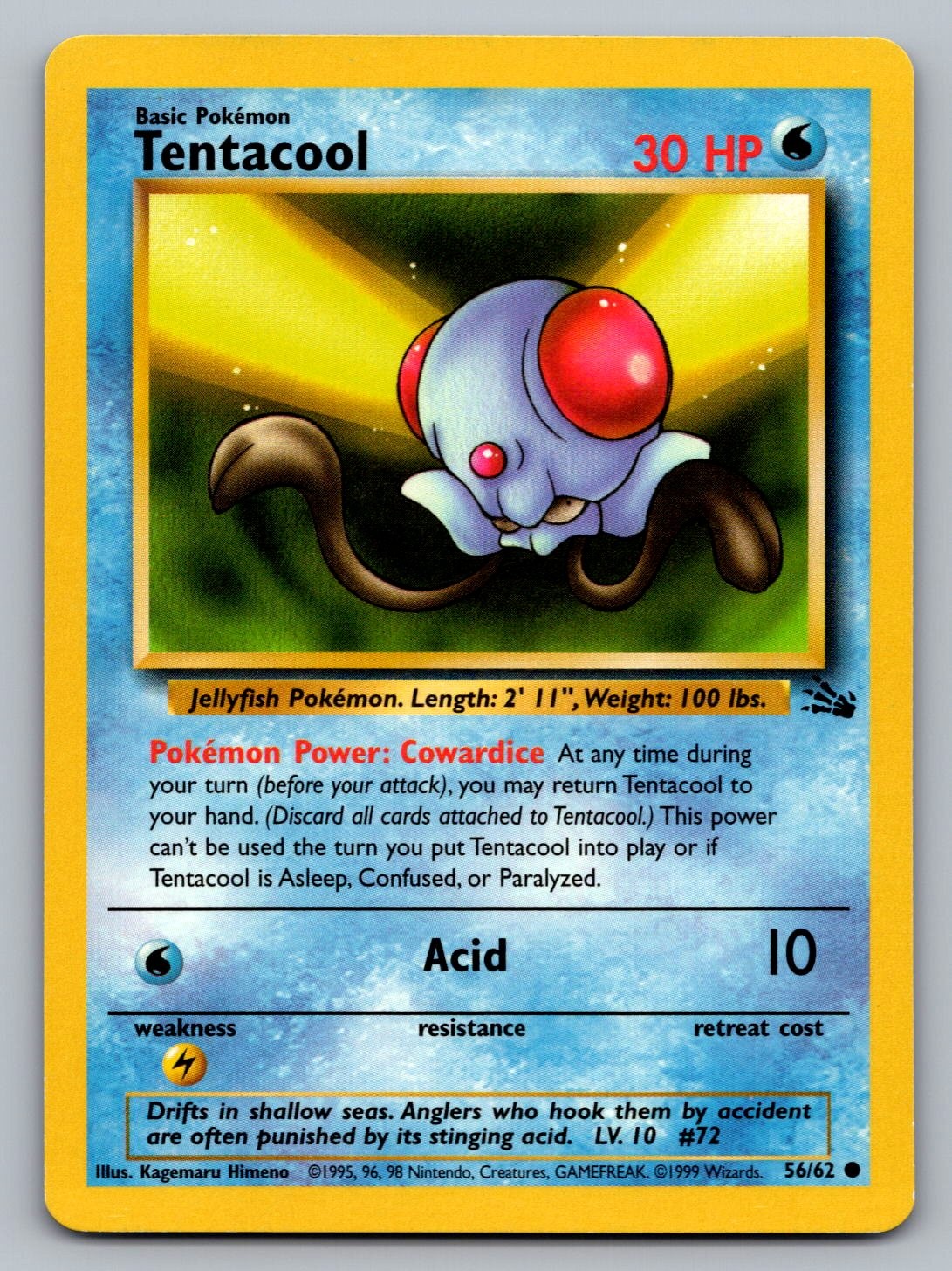 Pokemon TCG Fossil Tentacool 56/62