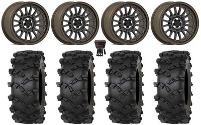 Valor V14 15'' Wheels Root Beer 32'' Outlaw M/T Tires Can-Am Defender