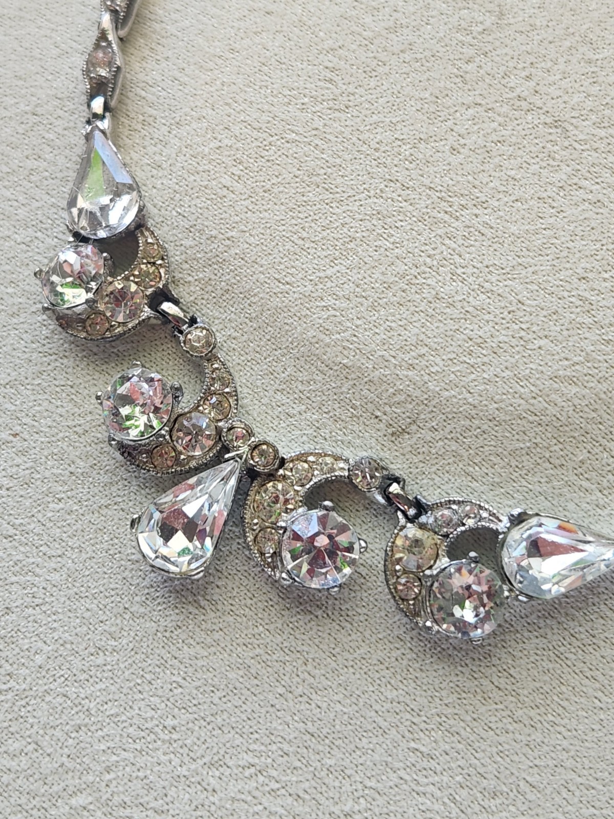 Vintage Signed Bogoff Clear Rhinestone Necklace S… - image 8