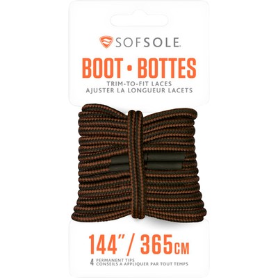 SOFComfort Sole Trim-to-Fit Boot Laces - 144in. Length, 4 Tips, Polyester,