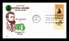 US COVER NATIONAL GRANGE CENTENNIAL FDC COVER CRAFT CACHET INSERT