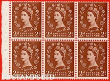 SG. 543l. SB78e. 2d Light Red-Brown. A Mounted Mint booklet pane of 6. Pe B64165