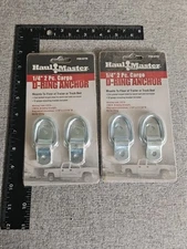 Haul Master 1/4" Cargo D-Ring Anchor Zinc Plated Forged Steel Lot of 4 2 Packs