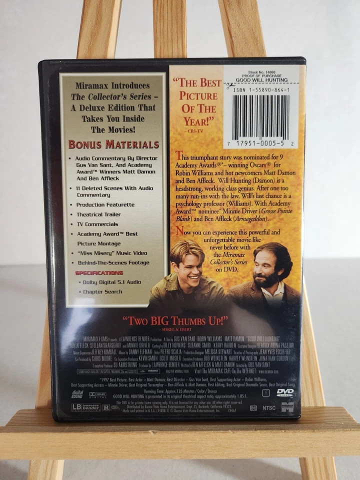 Good Will Hunting (DVD, 1997) - Image 2 of 2