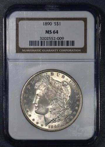 1890 $1 MORGAN SILVER DOLLAR KM# 110 NGC MS 64 A6517