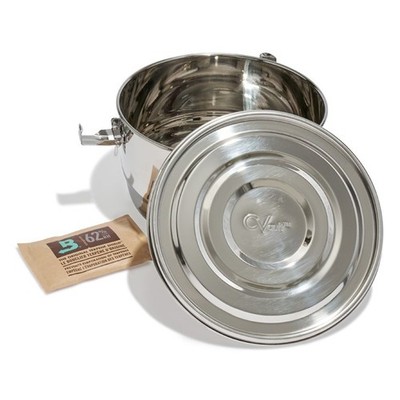 CVault 4 Liter (1/2 pound) Humidity Control Airtight Metal Container + Humidipak
