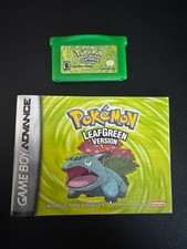 Pokemon LeafGreen Version - Game Boy Advance GBA Authentic Cartridge  Manual