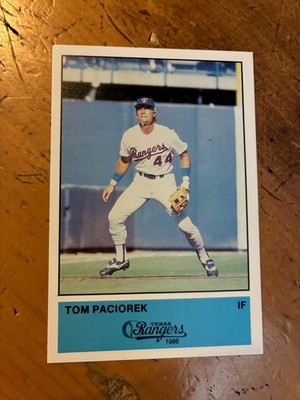 1986 Performance Printing Texas Rangers Team Issue - Tom Paciorek