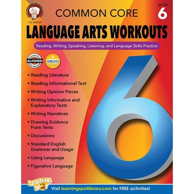 Mark Twain Media | Common Core Language Arts Workouts Workbook | 6th Grade, ...