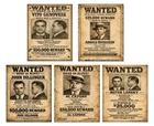 5 Pack Vintage Metal Tin Signs Retro Wall Decor Gangsters MSET04