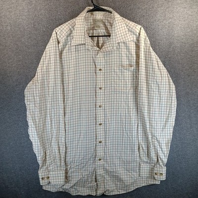 LL Bean Wrinkle-Free Kennebunk Sport Shirt Men XLT Traditional Fit Check White