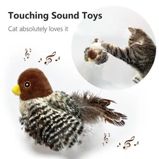 Electric Chirping Flapping Wings Bird Toy Pet Interactive Cat Toys Rechargeable