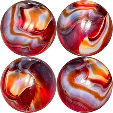 MINT 39/64" AKRO CARDINAL RED SLAG MARBLE