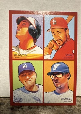 2009 Upper Deck Goudey - 4-In-1 Derek Jeter, Cal Ripken, Ozzie Smith #35-18 Red