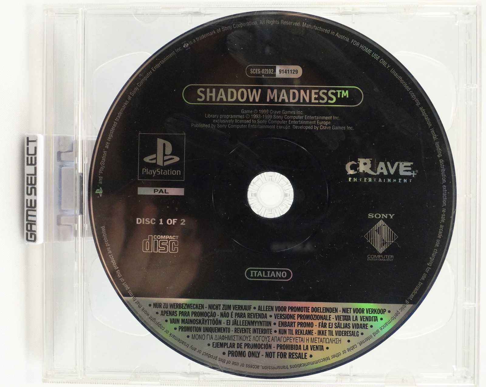 Shadow Madness Playstation 1 2 3 PS1 PS2 PS3 Pal Promo Only - Not For Resale