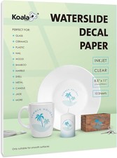 Koala Waterslide Decal Paper Inkjet Clear 10 Sheets 8.5x11 Inch