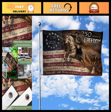 250th Anniversary Flag 3x5 Ft, USA Freedom Banner, Patriotic Decor, Eagle Design
