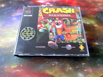Crash Bandicoot PS1 Big Box - UK PAL sehr guter Zustand CIB mit Demo
