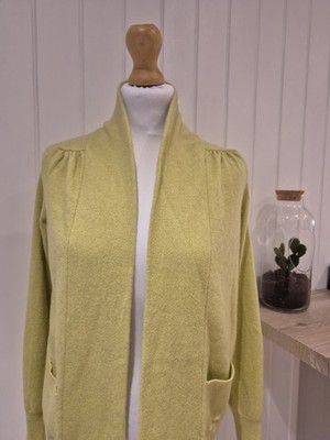 M&S MARKS SPENCER weiche limette 100 % Kaschmir Strickjacke UK 14
