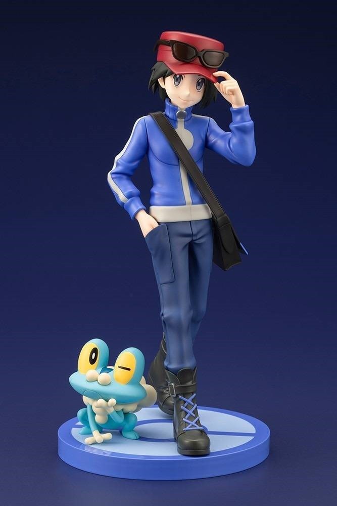 Figurine de collection Pokémon Calem et Keromatsu en PVC pré-peint 1/8
