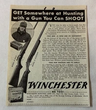 1937 WINCHESTER ad ~ Get Somewhere At Shooting ~ Model 67 Rifle, 37 Shotgun