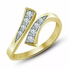 0.15Ct Simulated Diamond Women Adjustable Bypass Toe Ring 14k Yellow Gold Plated