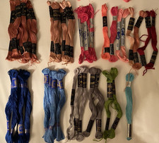 Vintage Embroidery Floss Thread Lot of 49 Skeins DMC Bucilla Peri-Lusta Royal