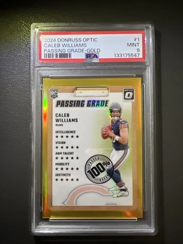 2024 Donruss Optic Caleb Williams RC Passing Grade Gold #10/10 PSA 09