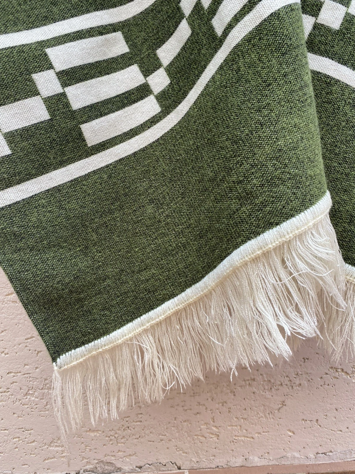 Clint Eastwood Western Cowboy Poncho Serape Handmade Alpaca Wool Olive Green  image 7