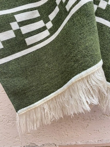 Clint Eastwood Western Cowboy Poncho Serape Handmade Alpaca Wool Olive Green  image 7