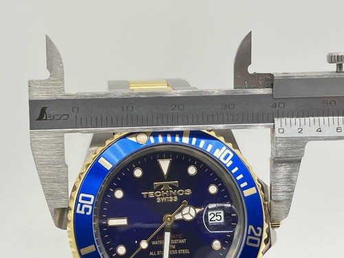 TECHNOS SWISS TAM609 Blue Dial Analog Men's Used Automatic Watch - Picture 5 of 8