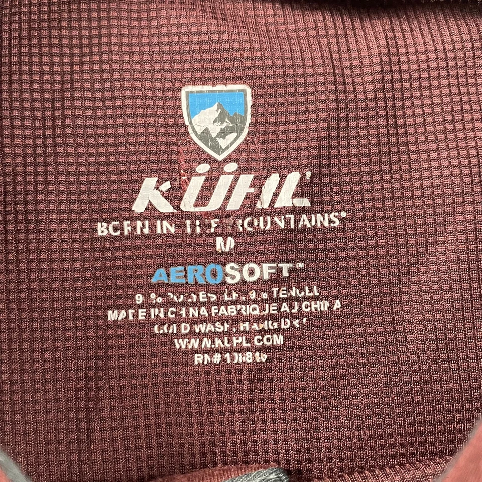 Kuhl Shirt Men Medium Red Areosoft Knit Button Up Long Sleeve Outdoors Hiking - Image 3 of 4