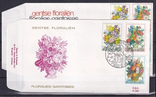 [LM78960] Belgium N°1966/1968FDC Flowers First Day Cover COB € 10,00 SUPERB