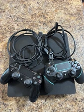 Sony PlayStation 4 Slim PS4 1TB Black Console CUH-2215B w/ 2 Controllers 