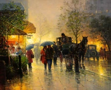 Rainy streets Oil painting Giclee Art HD printed on canvas L3494