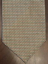 Bergamo New York Brown Green Hand Made 100% Silk Men’s Neck Tie Made In Korea