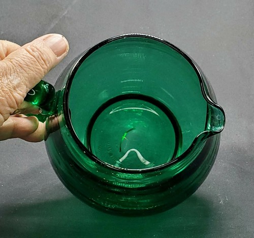 Kunstglas Smaragdgrün Wasserkrug Milchkännchen - Bild 4 von 8